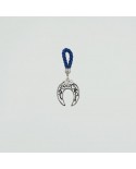 Charm cord blue horseshoe mix silver Η11cm